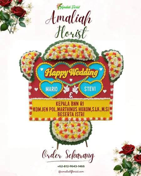 Papan Bunga Pernikahan Subik